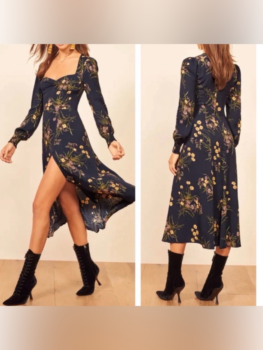 Reformation Wallflower Dress in Mademoiselle - Picture 2 of 5